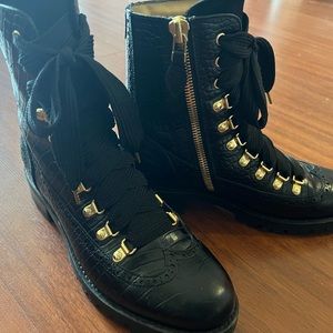 Angela Scott Black Combat Boots Size 39